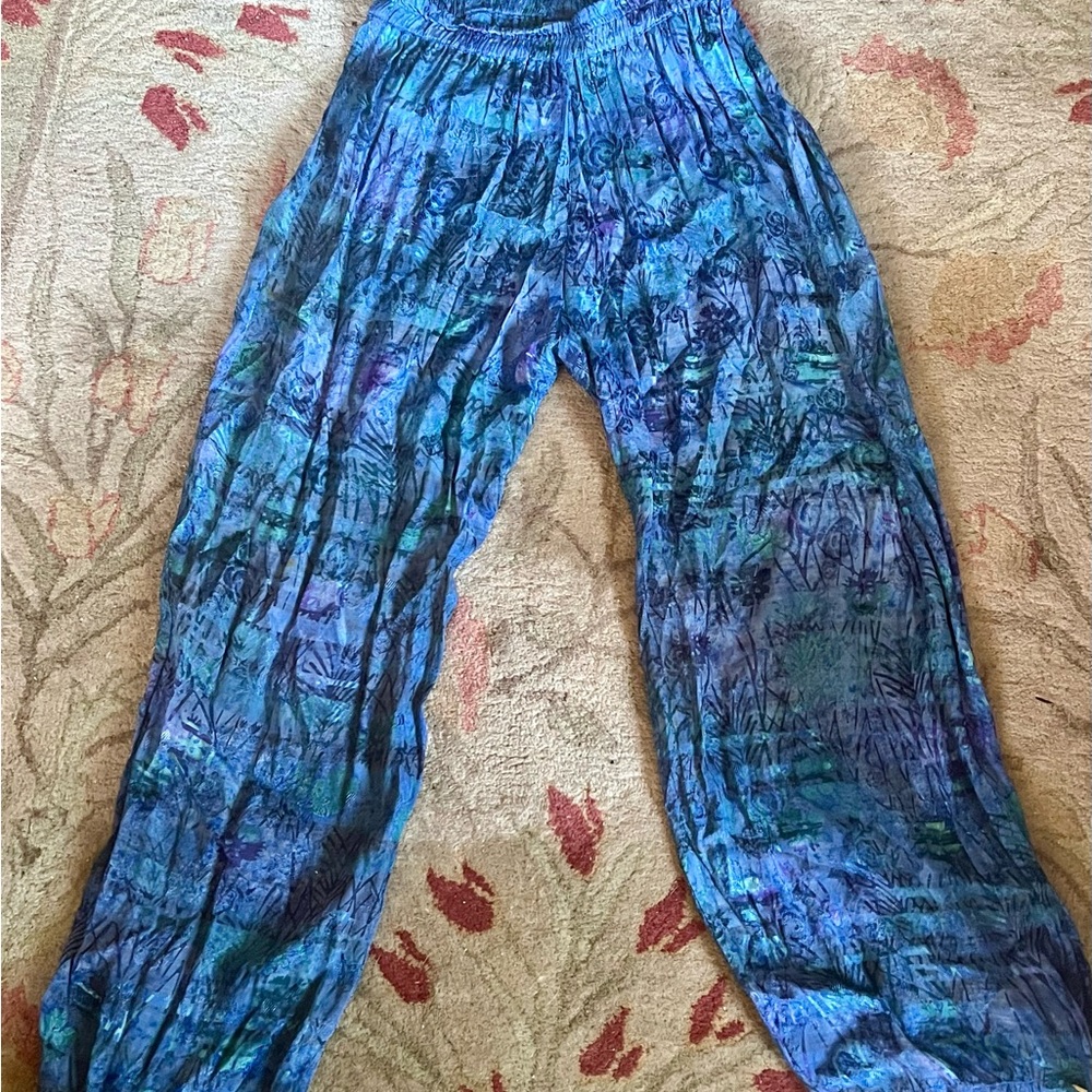 Vibrant Blue and Purple Wide Leg Women's Pants